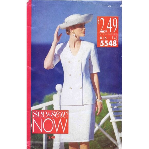 Butterick See and Sew Sewing Pattern 5548 Misses Top Skirt Size 6-14 - Picture 1 of 2